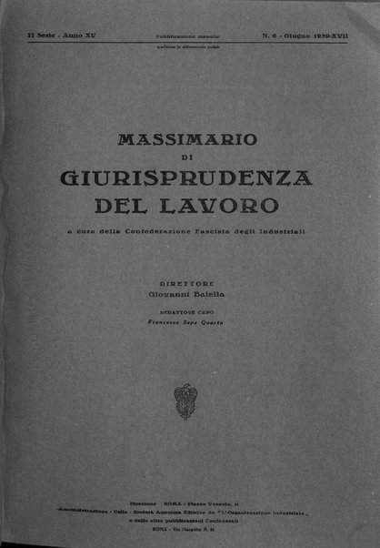 Massimario di giurisprudenza del lavoro