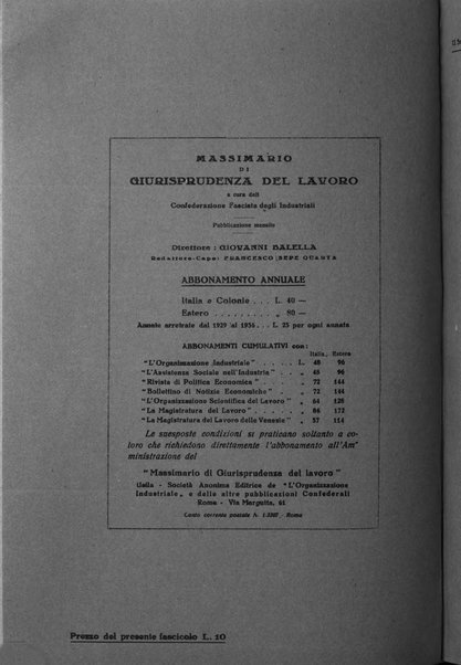 Massimario di giurisprudenza del lavoro