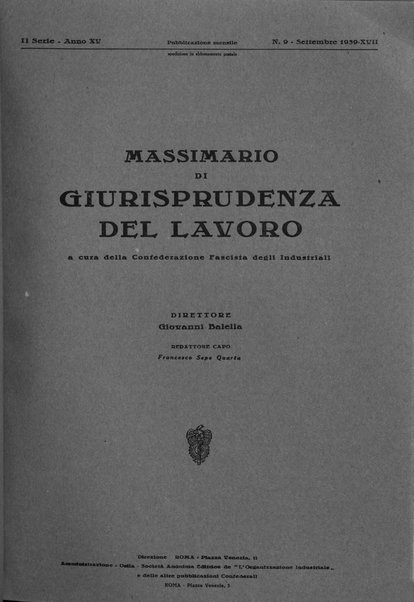 Massimario di giurisprudenza del lavoro