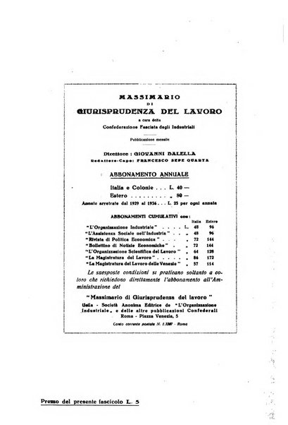 Massimario di giurisprudenza del lavoro