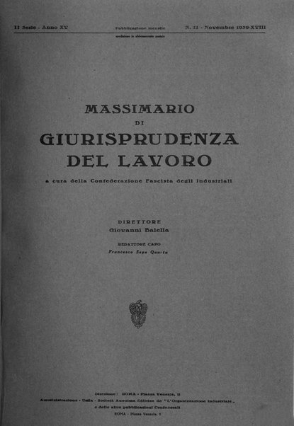 Massimario di giurisprudenza del lavoro