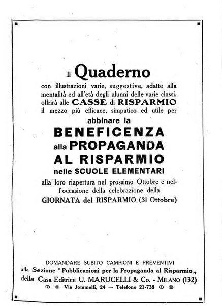 Rivista delle casse di risparmio pubblicazione mensile