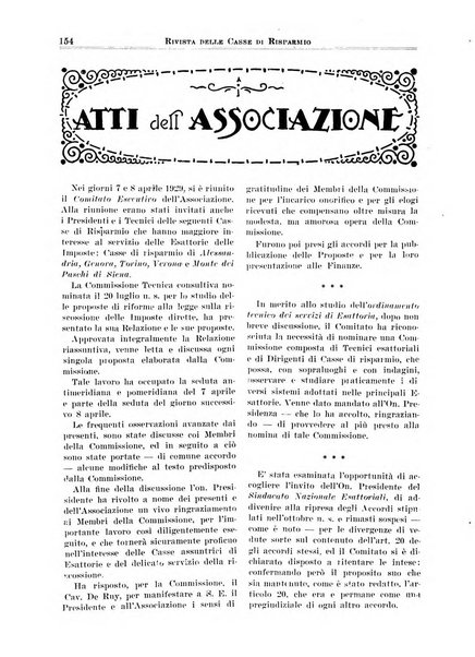 Rivista delle casse di risparmio pubblicazione mensile