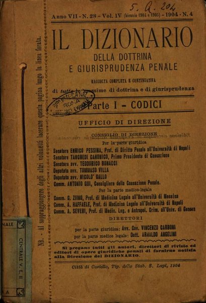 Il dizionario della dottrina e della giurisprudenza penale