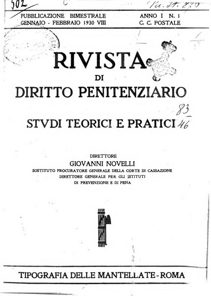 Rivista di diritto penitenziario studi teorici e pratici