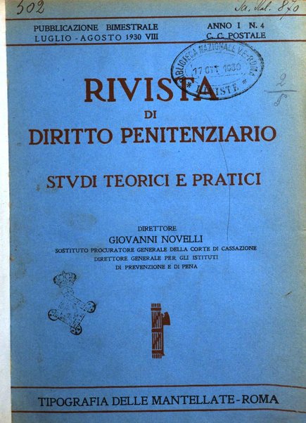 Rivista di diritto penitenziario studi teorici e pratici