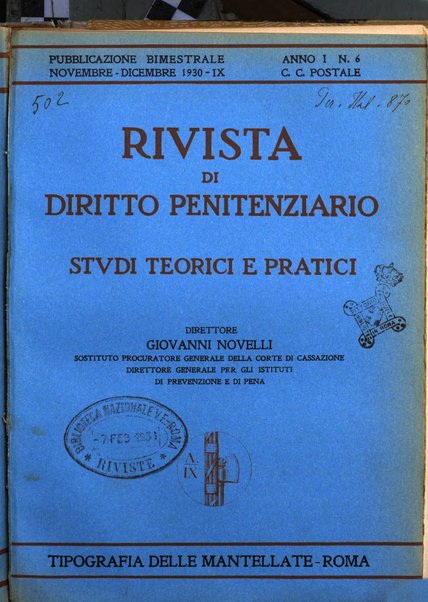 Rivista di diritto penitenziario studi teorici e pratici