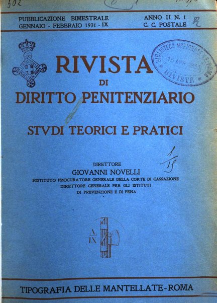 Rivista di diritto penitenziario studi teorici e pratici