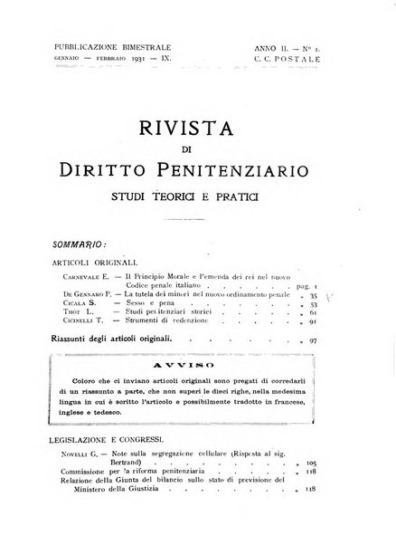 Rivista di diritto penitenziario studi teorici e pratici