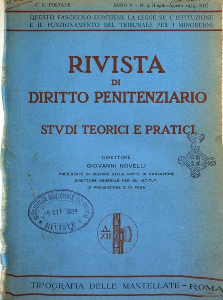 Rivista di diritto penitenziario studi teorici e pratici