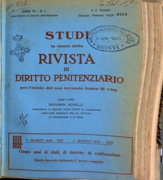 Rivista di diritto penitenziario studi teorici e pratici