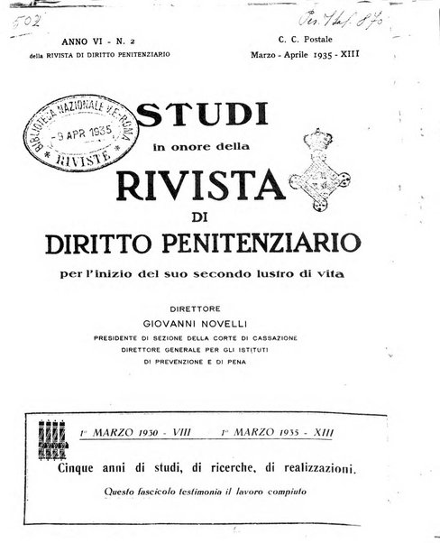 Rivista di diritto penitenziario studi teorici e pratici