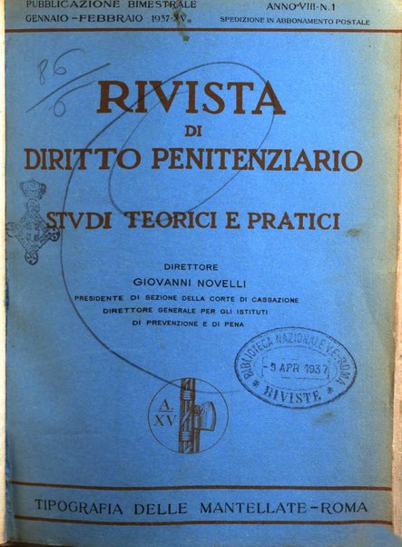 Rivista di diritto penitenziario studi teorici e pratici