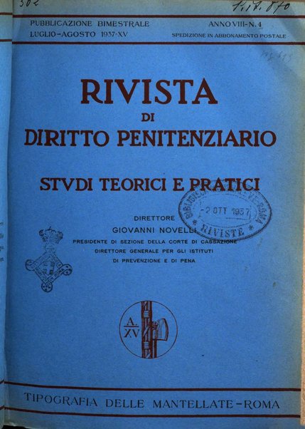 Rivista di diritto penitenziario studi teorici e pratici