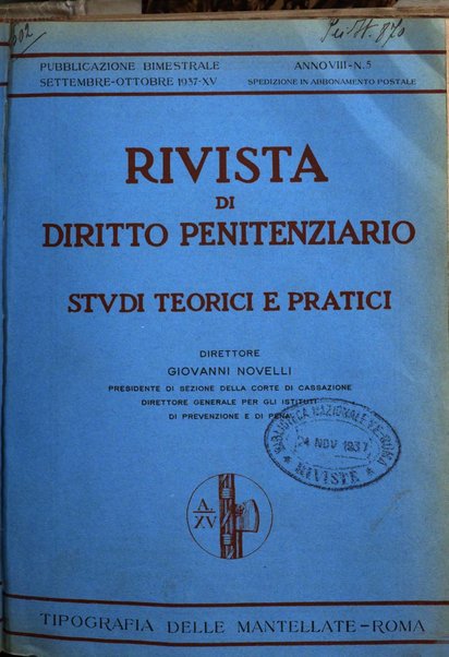 Rivista di diritto penitenziario studi teorici e pratici