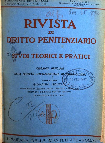 Rivista di diritto penitenziario studi teorici e pratici