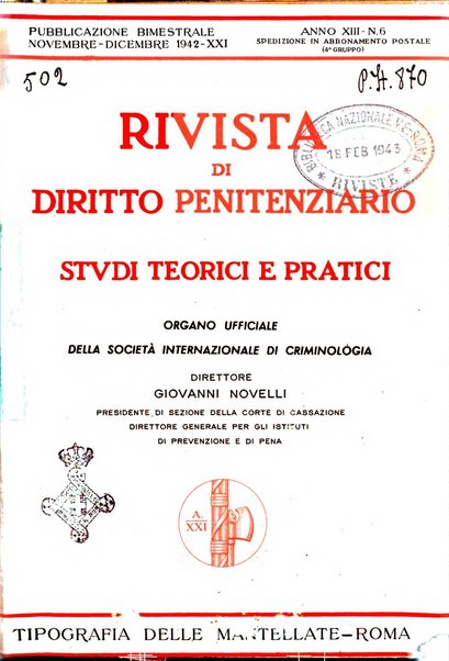 Rivista di diritto penitenziario studi teorici e pratici