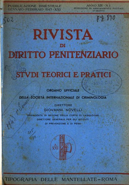 Rivista di diritto penitenziario studi teorici e pratici