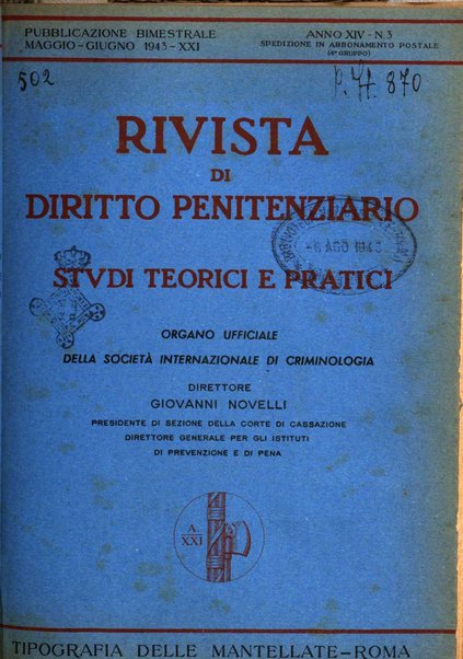 Rivista di diritto penitenziario studi teorici e pratici