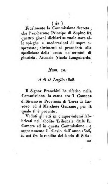 Bullettino delle sentenze emanate dalla Suprema commissione per le liti fra i già baroni ed i comuni