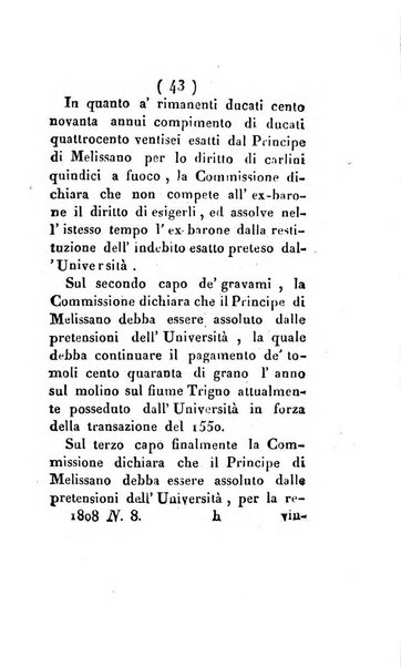 Bullettino delle sentenze emanate dalla Suprema commissione per le liti fra i già baroni ed i comuni