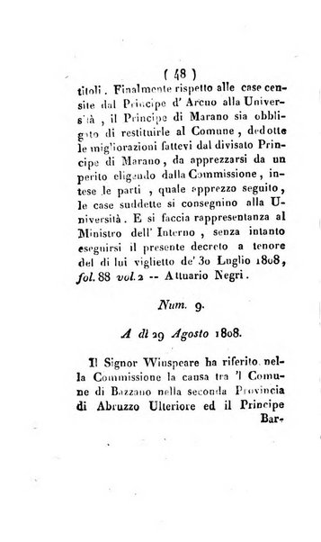 Bullettino delle sentenze emanate dalla Suprema commissione per le liti fra i già baroni ed i comuni