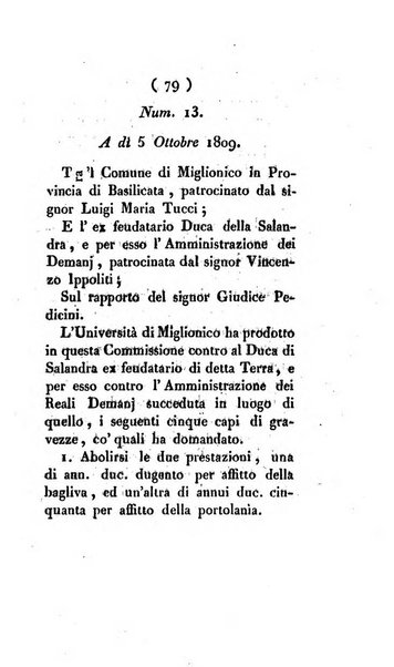 Bullettino delle sentenze emanate dalla Suprema commissione per le liti fra i già baroni ed i comuni