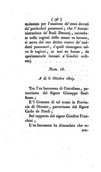 Bullettino delle sentenze emanate dalla Suprema commissione per le liti fra i già baroni ed i comuni