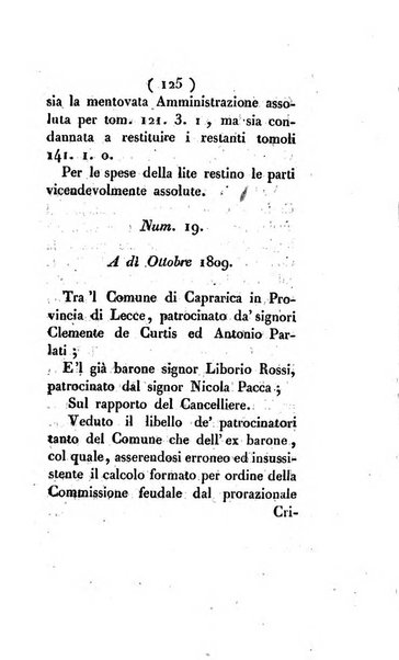 Bullettino delle sentenze emanate dalla Suprema commissione per le liti fra i già baroni ed i comuni