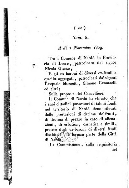 Bullettino delle sentenze emanate dalla Suprema commissione per le liti fra i già baroni ed i comuni