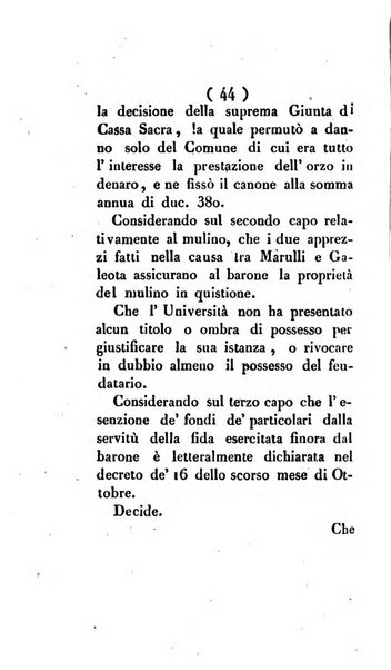 Bullettino delle sentenze emanate dalla Suprema commissione per le liti fra i già baroni ed i comuni