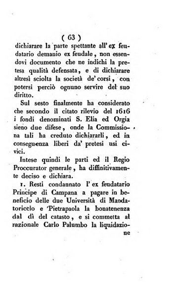 Bullettino delle sentenze emanate dalla Suprema commissione per le liti fra i già baroni ed i comuni