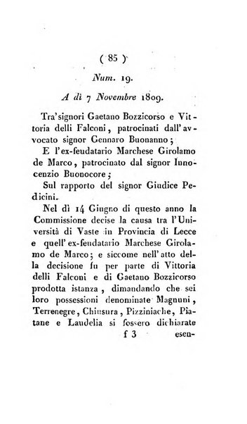 Bullettino delle sentenze emanate dalla Suprema commissione per le liti fra i già baroni ed i comuni