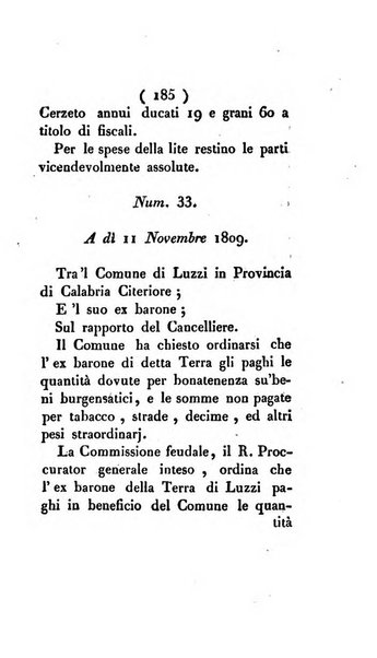 Bullettino delle sentenze emanate dalla Suprema commissione per le liti fra i già baroni ed i comuni