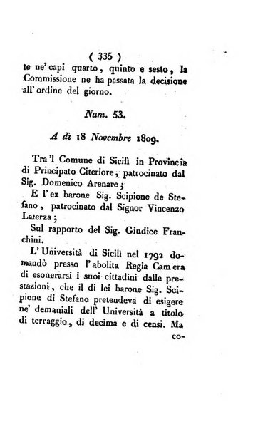 Bullettino delle sentenze emanate dalla Suprema commissione per le liti fra i già baroni ed i comuni