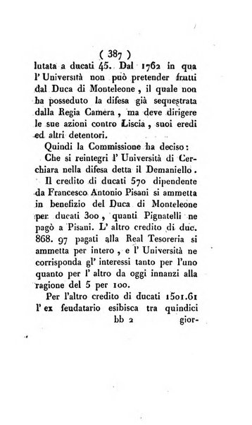 Bullettino delle sentenze emanate dalla Suprema commissione per le liti fra i già baroni ed i comuni