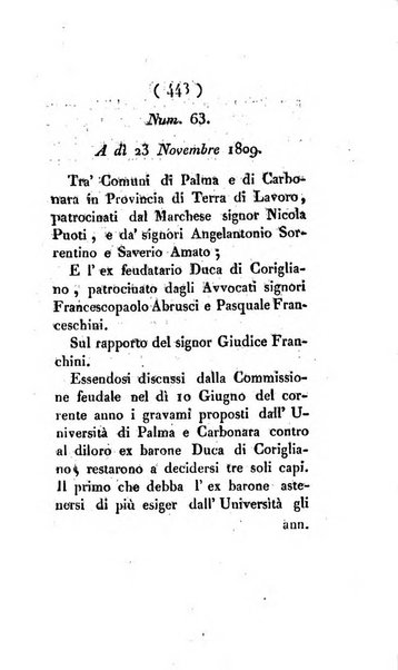 Bullettino delle sentenze emanate dalla Suprema commissione per le liti fra i già baroni ed i comuni