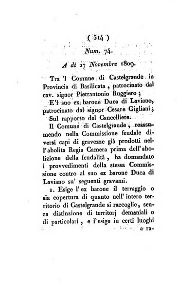 Bullettino delle sentenze emanate dalla Suprema commissione per le liti fra i già baroni ed i comuni