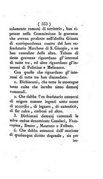 Bullettino delle sentenze emanate dalla Suprema commissione per le liti fra i già baroni ed i comuni