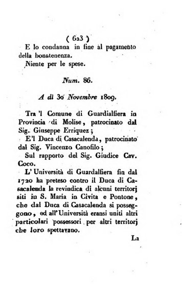 Bullettino delle sentenze emanate dalla Suprema commissione per le liti fra i già baroni ed i comuni