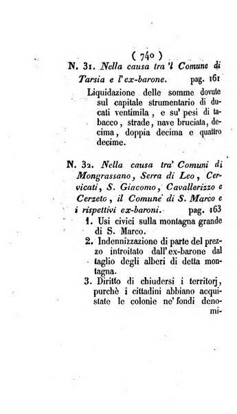 Bullettino delle sentenze emanate dalla Suprema commissione per le liti fra i già baroni ed i comuni