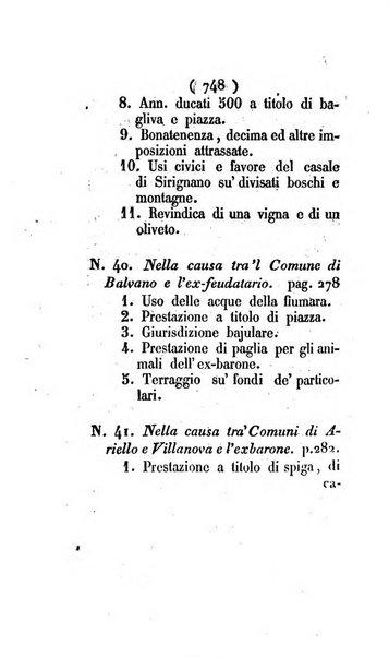 Bullettino delle sentenze emanate dalla Suprema commissione per le liti fra i già baroni ed i comuni