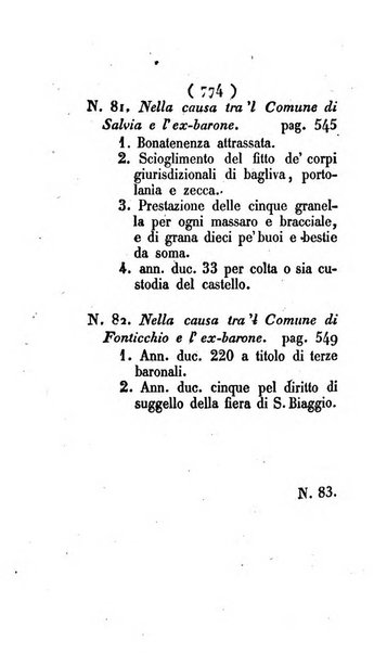 Bullettino delle sentenze emanate dalla Suprema commissione per le liti fra i già baroni ed i comuni