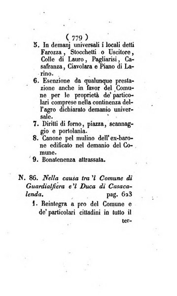 Bullettino delle sentenze emanate dalla Suprema commissione per le liti fra i già baroni ed i comuni