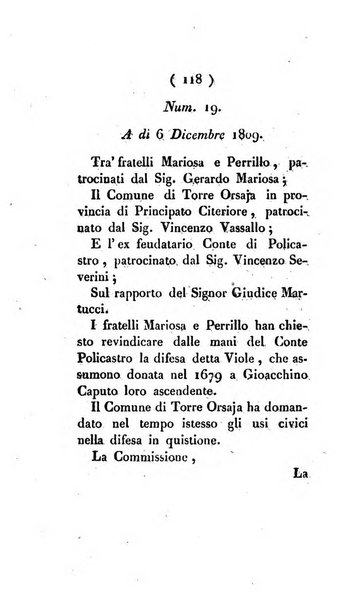 Bullettino delle sentenze emanate dalla Suprema commissione per le liti fra i già baroni ed i comuni