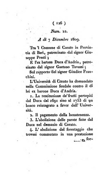 Bullettino delle sentenze emanate dalla Suprema commissione per le liti fra i già baroni ed i comuni