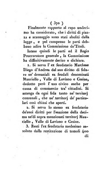 Bullettino delle sentenze emanate dalla Suprema commissione per le liti fra i già baroni ed i comuni