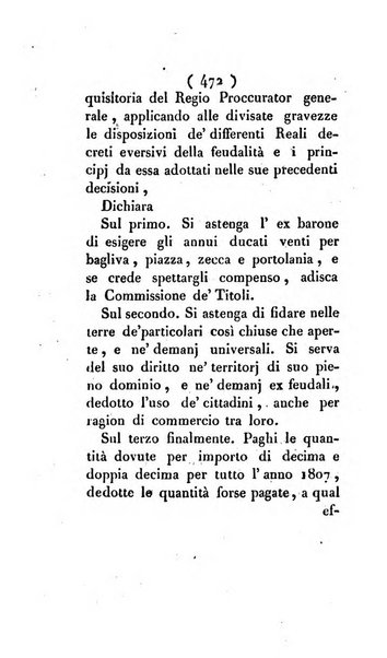 Bullettino delle sentenze emanate dalla Suprema commissione per le liti fra i già baroni ed i comuni