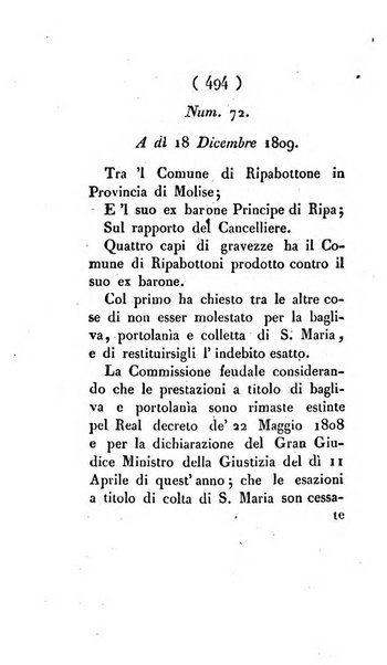 Bullettino delle sentenze emanate dalla Suprema commissione per le liti fra i già baroni ed i comuni