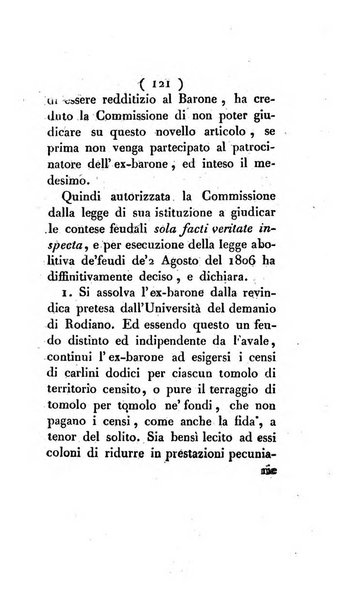 Bullettino delle sentenze emanate dalla Suprema commissione per le liti fra i già baroni ed i comuni